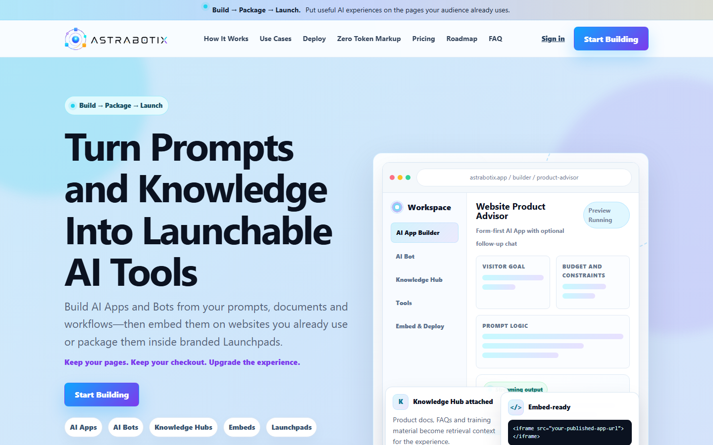 AstraBotix AI product builder website